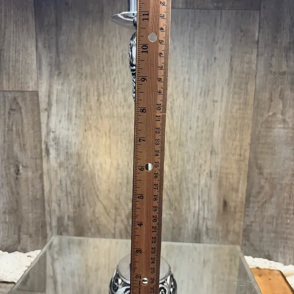 Vintage Beautiful Gothic Harp Candle Holder Silver Plate 11.5” - Picture 10 of 16